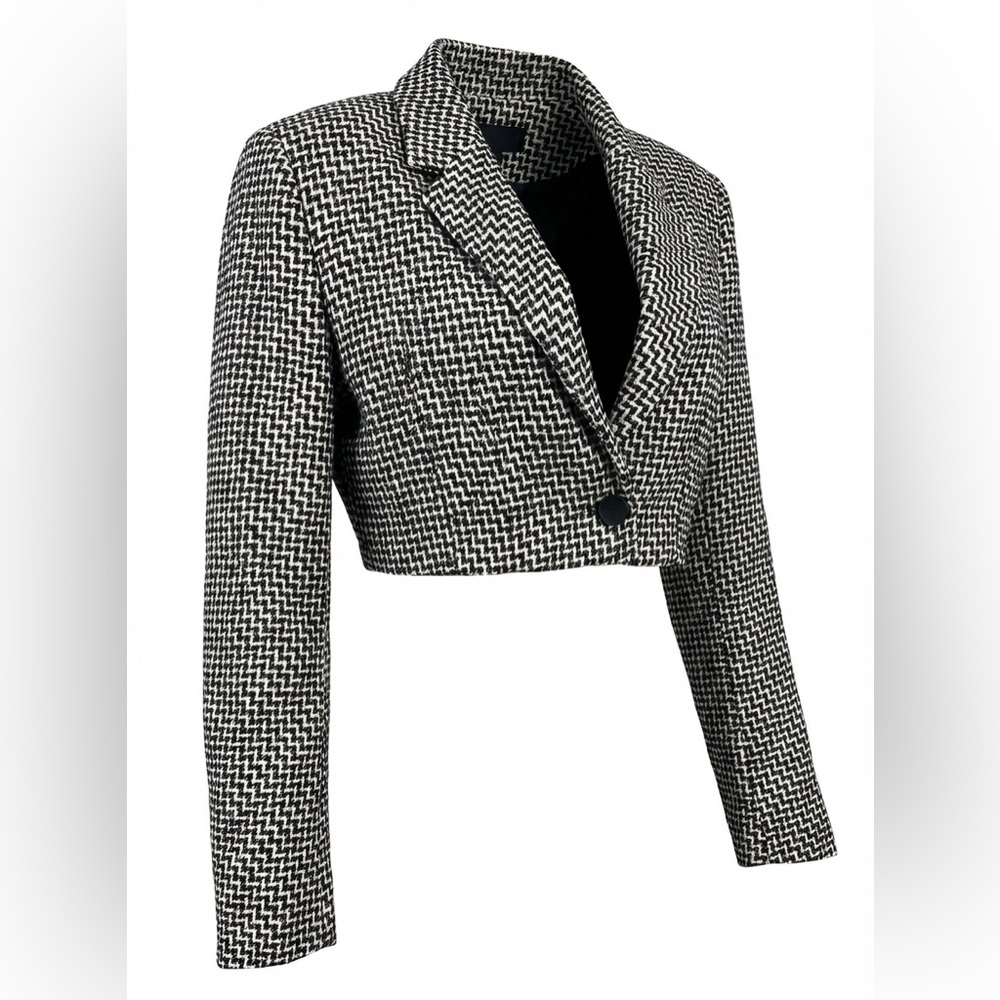 Zara Monochrome Houndstooth Blazer